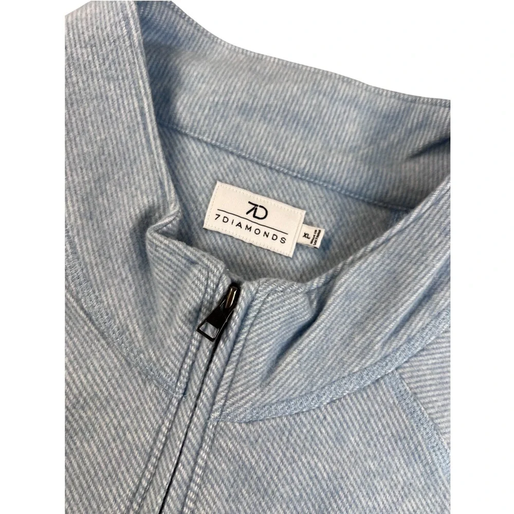 7 Diamonds Generation Mens XL Quarter Zip Pullover Light Blue Heather GSPV-1017